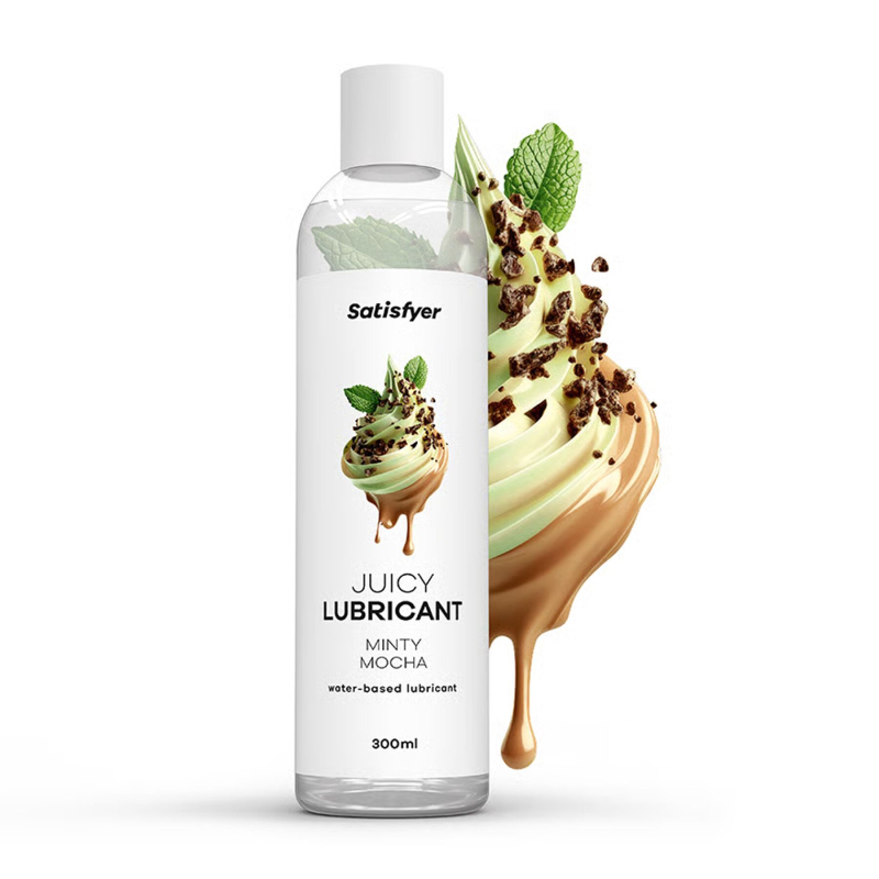 Лубрикант на водній основі зі смаком м’ятної мокки – Satisfyer Juicy Lubricant Minty Mocha, 300 мл