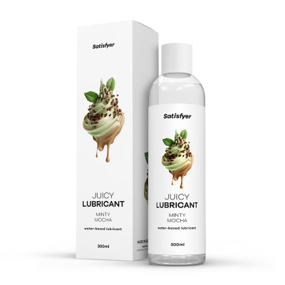 Лубрикант на водній основі зі смаком м’ятної мокки – Satisfyer Juicy Lubricant Minty Mocha, 300 мл