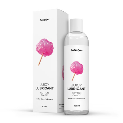 Лубрикант на водній основі зі смаком солодкої вати – Satisfyer Juicy Lubricant Cotton Candy, 300 мл