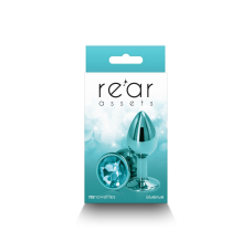 Мала алюмінієва анальна пробка з бірюзовою основою – NS Novelties Rear Assets Small Teal, 6 см
