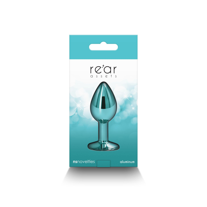 Малая алюминиевая анальная пробка с бирюзовым основанием – NS Novelties Rear Assets Small Teal, 6 см
