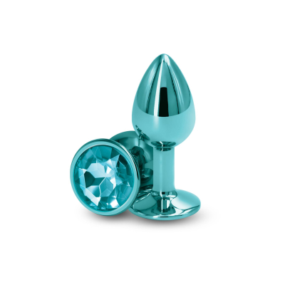 Малая алюминиевая анальная пробка с бирюзовым основанием – NS Novelties Rear Assets Small Teal, 6 см