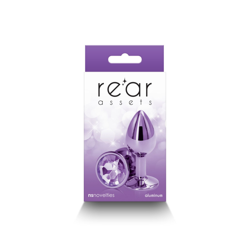 Малая алюминиевая анальная пробка с фиолетовым основанием – NS Novelties Rear Assets Small Purple, 6 см