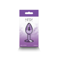 Мала алюмінієва анальна пробка з фіолетовою основою – NS Novelties Rear Assets Small Purple, 6 см
