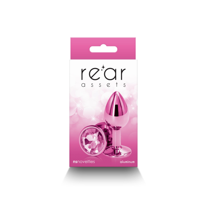 Малая алюминиевая анальная пробка с розовым основанием – NS Novelties Rear Assets Small Pink, 6 см