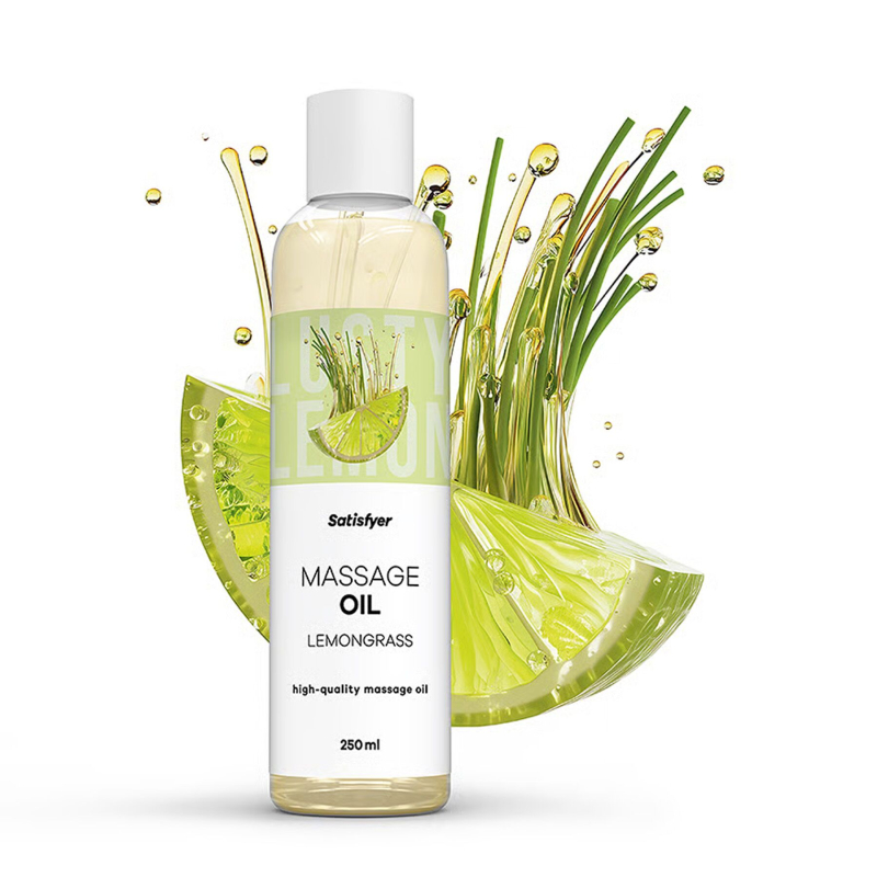 Масажна олія з ароматом лемонграсу – Satisfyer Massage Oil Lemongrass, 250 мл
