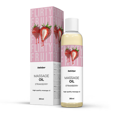 Масажна олія з ароматом полуниці – Satisfyer Massage Oil Strawberry, 250 мл