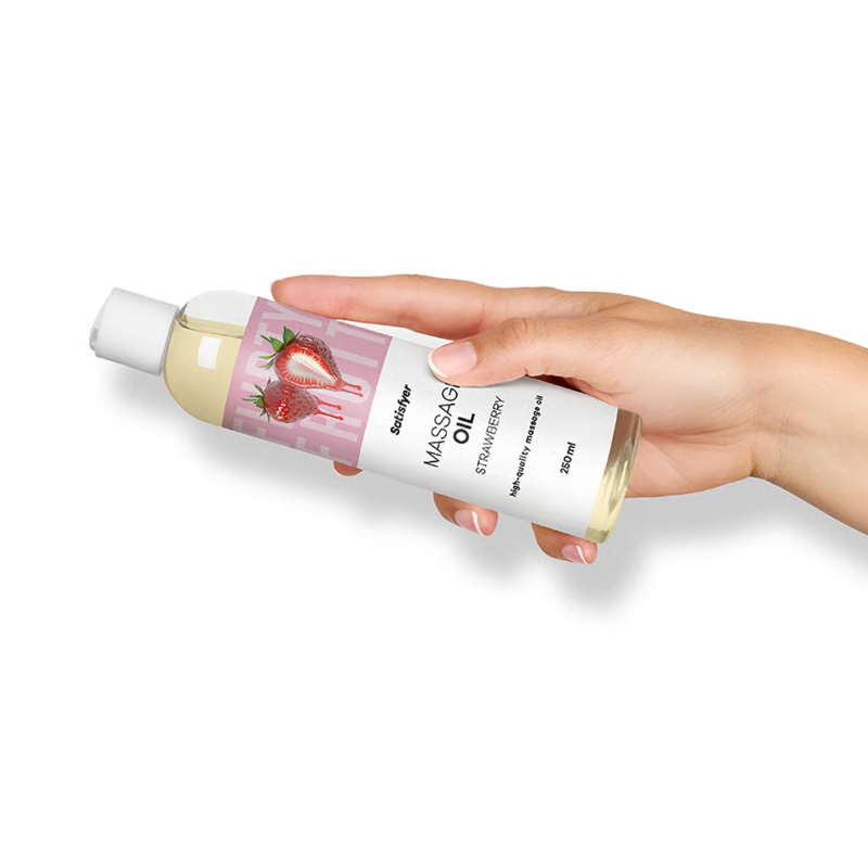Масажна олія з ароматом полуниці – Satisfyer Massage Oil Strawberry, 250 мл