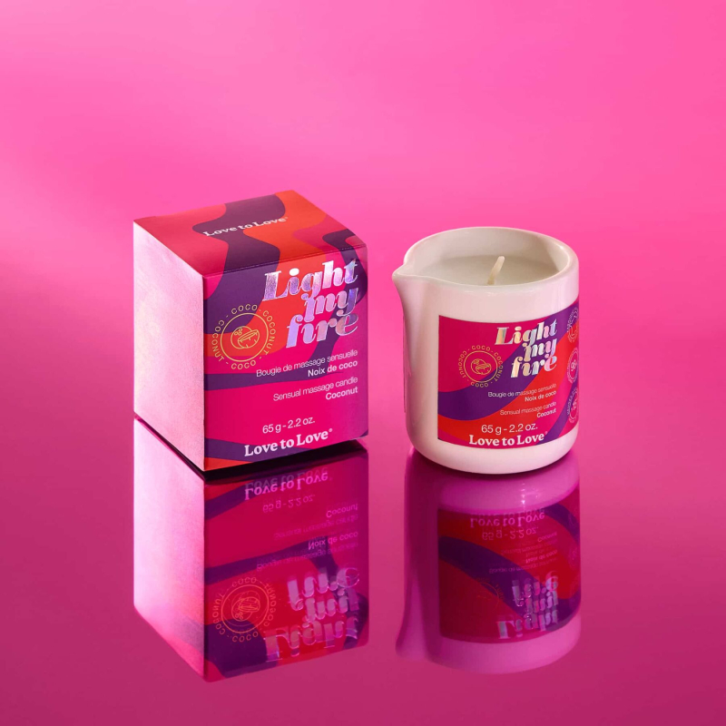 Массажная свеча с ароматом кокоса – Love To Love LIGHT MY FIRE Coconut, 65 мл