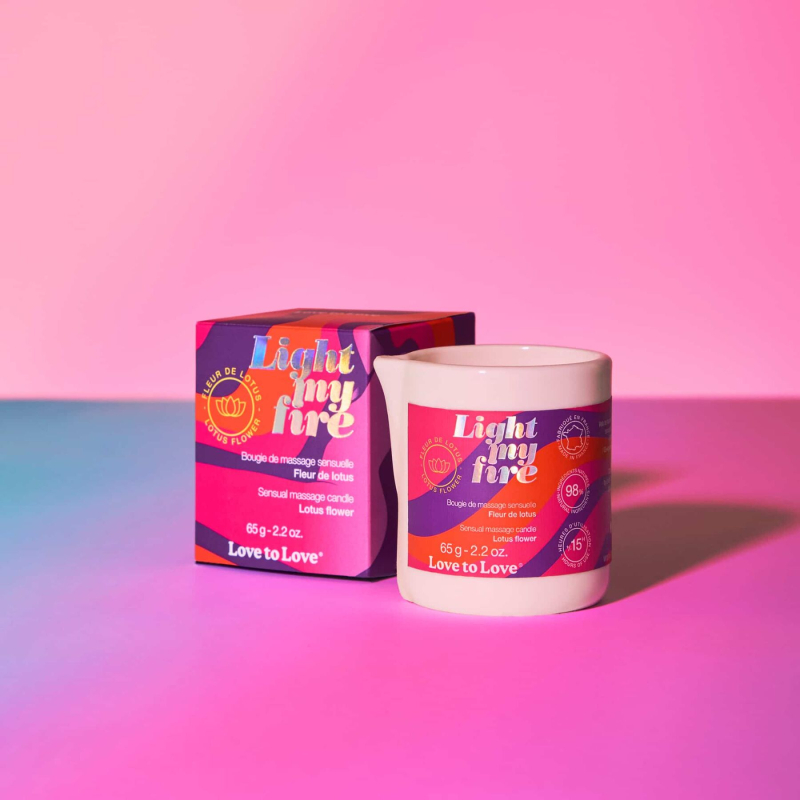 Масажна свічка з ароматом лотоса – Love To Love LIGHT MY FIRE Lotus, 65 мл