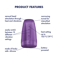 Мастурбатор-имитатор оральных ласк – Satisfyer Men Heat Vibration Battery Series с подогревом и вибрацией