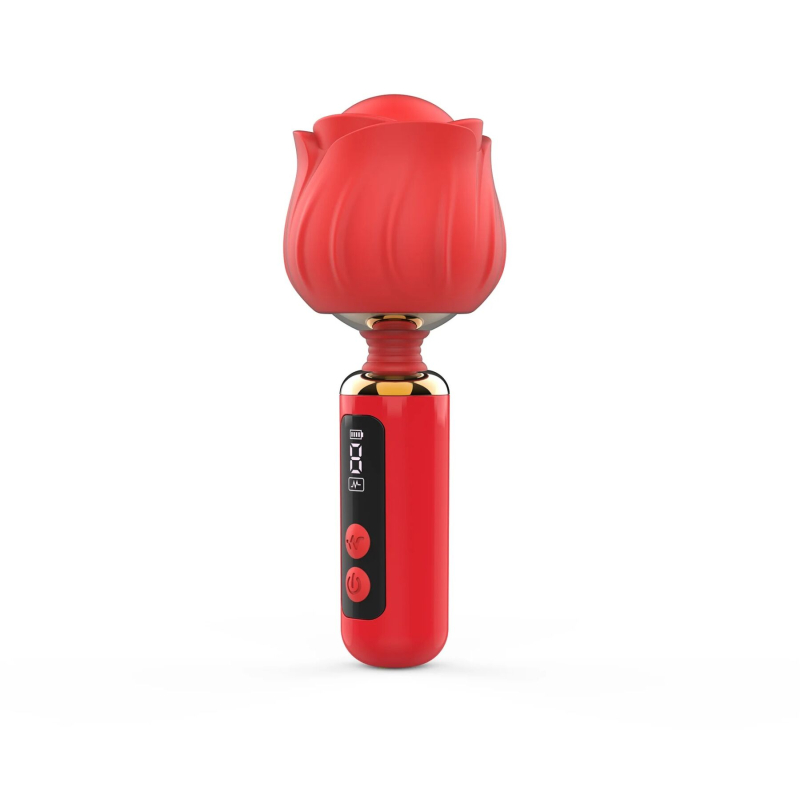 Мини-вибромассажер с головкой в форме розы – Loviss Rose Mini Massage Wand Vibrator, 9 режимов