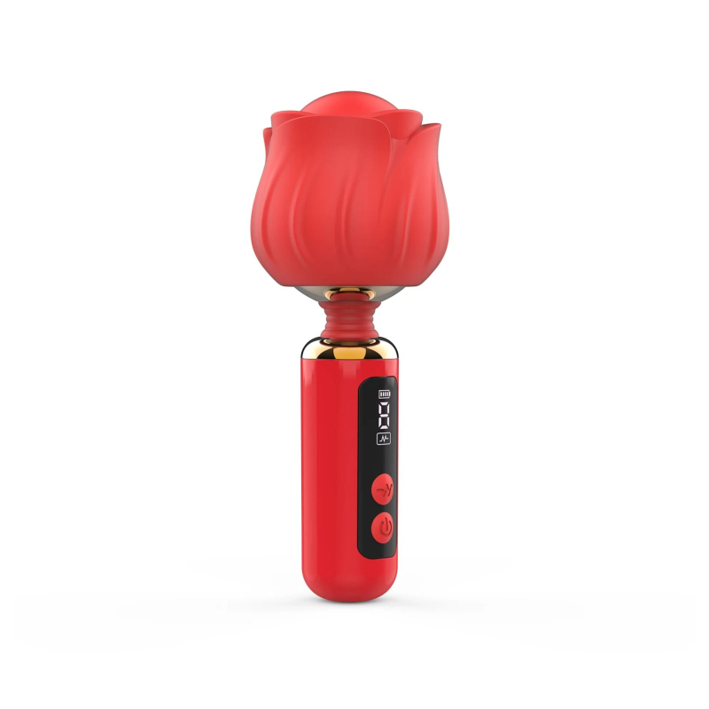Мини-вибромассажер с головкой в форме розы – Loviss Rose Mini Massage Wand Vibrator, 9 режимов