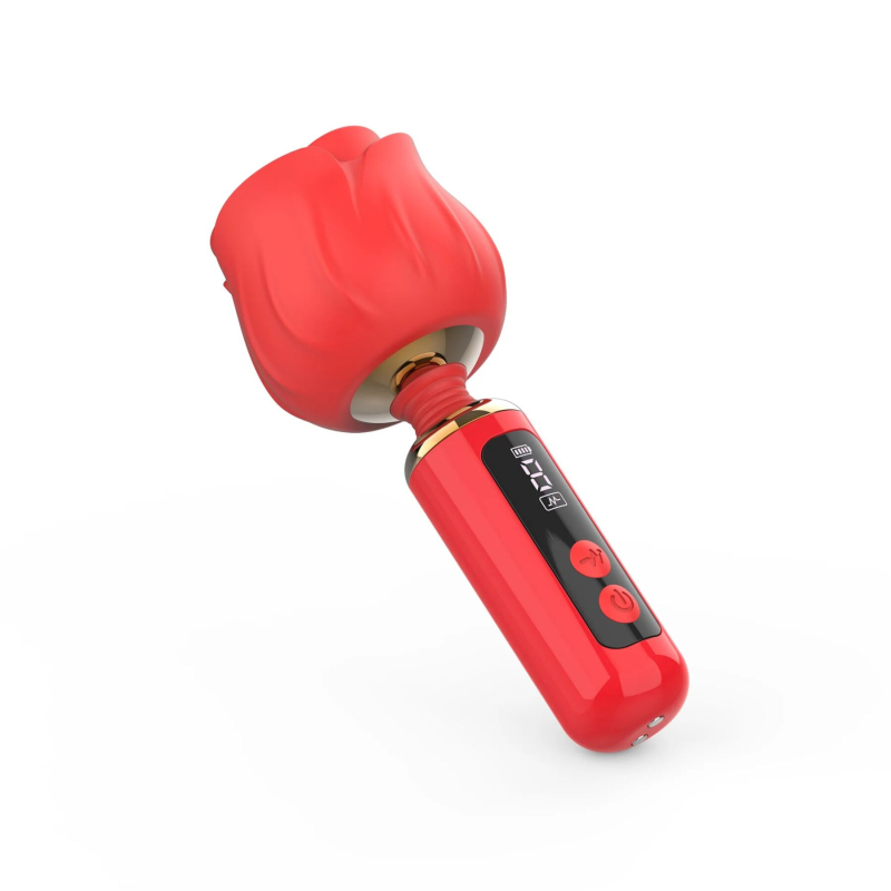 Мини-вибромассажер с головкой в форме розы – Loviss Rose Mini Massage Wand Vibrator, 9 режимов