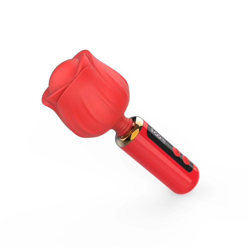 Мини-вибромассажер с головкой в форме розы – Loviss Rose Mini Massage Wand Vibrator, 9 режимов