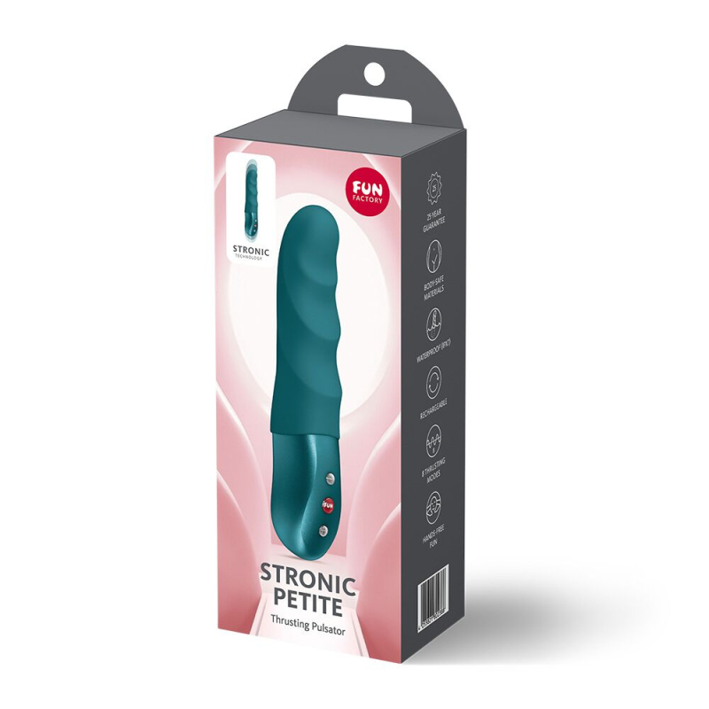Минипульсатор для начинающих – Fun Factory STRONIC PETITE, бутылочно-зеленого цвета, 8 режимов