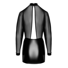 Мінісукня з прозорим тюлевим верхом та спідницею з матеріалу Powerwetlook – Noir Handmade F348, розмір S
