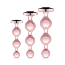 Набір анальних іграшок – Rosy Gold Metal Butt Plug (набір із 3 предметів)