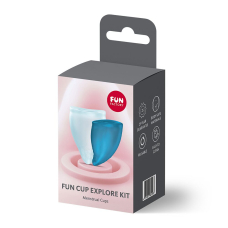 Набір багаторазових менструальних чаш – Fun Factory FUN CUP EXPLORE KIT, 2 шт., у бірюзових відтінках, об’єми 20 та 30 мл