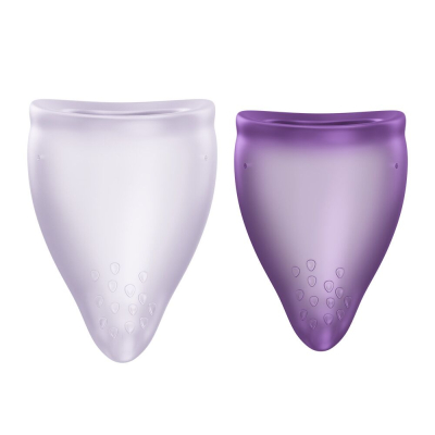 Набір багаторазових менструальних чаш – Fun Factory FUN CUP EXPLORE KIT, 2 шт., у фіолетових відтінках, об’єми 20 та 30 мл