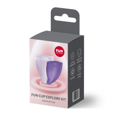 Набір багаторазових менструальних чаш – Fun Factory FUN CUP EXPLORE KIT, 2 шт., у фіолетових відтінках, об’єми 20 та 30 мл