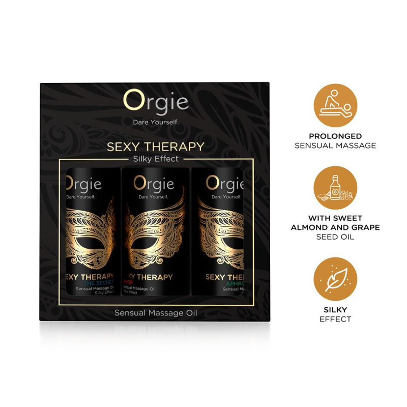 Набір масажних олій Sexy Therapy міні-формату – Orgie Sexy Therapy Mini Size Collection, 3×30 мл