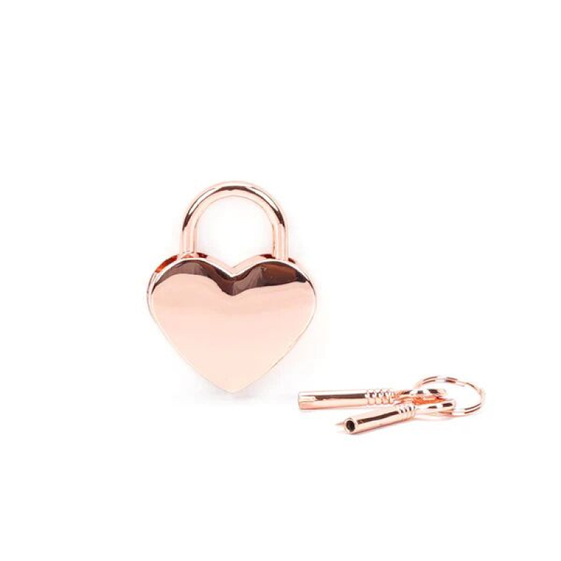 Набор универсальных замочков в форме сердца – Liebe Seele Heart Shape Padlock, 2 шт., цвета розового золота