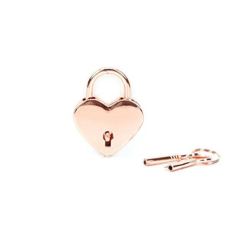 Набор универсальных замочков в форме сердца – Liebe Seele Heart Shape Padlock, 2 шт., цвета розового золота