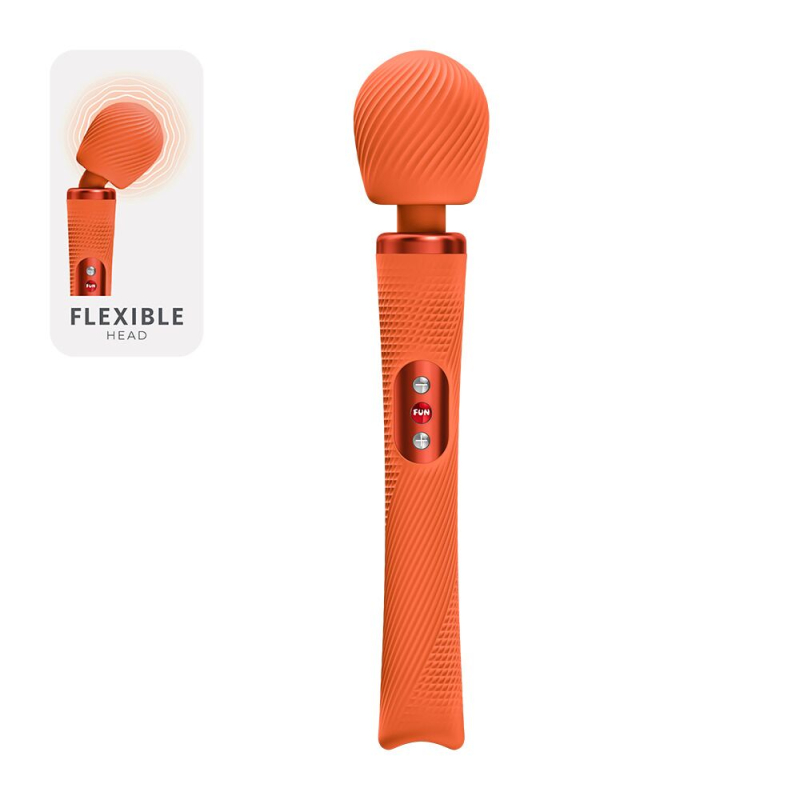 Мощный легкий вибромассажер – Fun Factory VIM Vibrating Wand, оранжевого цвета, до 6 часов работы