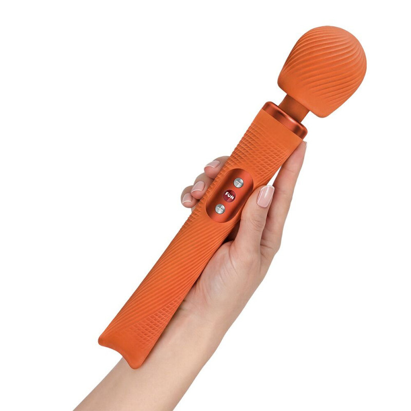 Мощный легкий вибромассажер – Fun Factory VIM Vibrating Wand, оранжевого цвета, до 6 часов работы