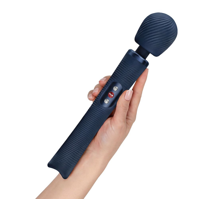 Мощный легкий вибромассажер – Fun Factory VIM Vibrating Wand, темно-синего цвета, до 6 часов работы