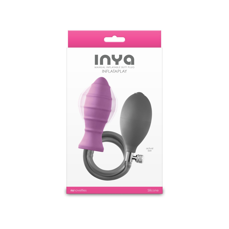 Надувная анальная пробка с быстрым выпуском воздуха – NS Novelties INYA InflataPlay Pink, 10,5 см