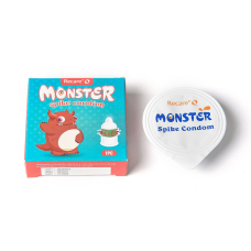 Насадка на член з рядами шипів – Recare Red Monster Spike Condom, червоного кольору