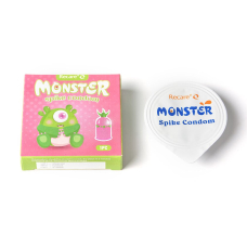 Насадка на член з рядом кульок і вусиками на кінчику – Recare Green Monster Spike Condom, зеленого кольору