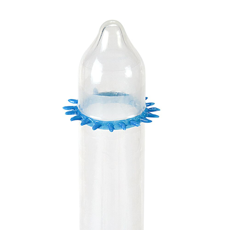 Насадка на член з шипами – Recare Spike Condom, синього кольору