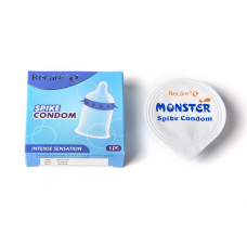 Насадка на член з шипами – Recare Spike Condom, синього кольору
