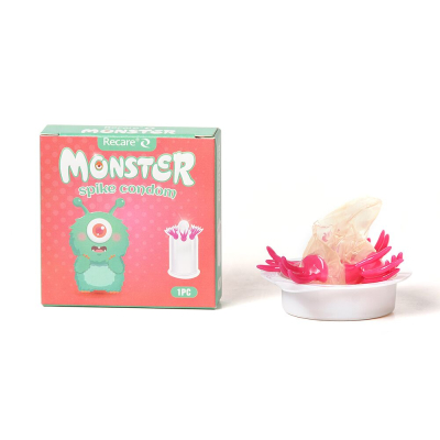 Насадка на член с усиками – Recare Turquoise Monster Spike Condom, бирюзового цвета