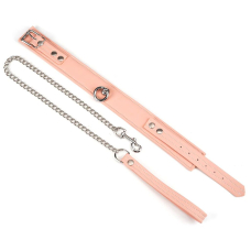 Нашийник із повідцем на карабіні – Liebe Seele Dark Candy Pink Collar with Leash