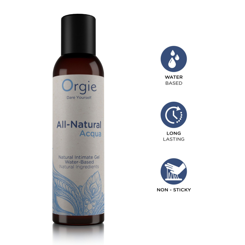 Ніжний натуральний лубрикант на водній основі з нелипкою текстурою – Orgie All Natural Acqua, 150 мл