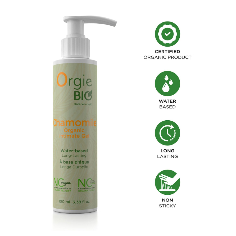 Органічний лубрикант на водній основі – Orgie Bio Chamomile Organic Intimate Gel, 100 мл, з екстрактом ромашки