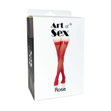 Панчохи в дрібну сітку з лакованою верхньою частиною – Art of Sex Rose, розмір L, чорного кольору