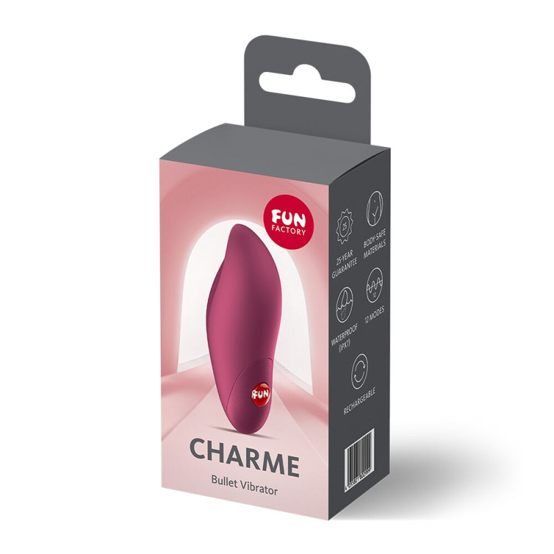 Перезаряжаемый виброкуля – Fun Factory Charme, винно-красного цвета, 12 режимов