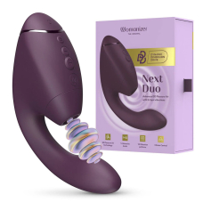 Двойной вакуумный клиторальный стимулятор с вибрацией и технологией 3D Pleasure Air – Womanizer Next Duo Dark Purple, 19,5 см