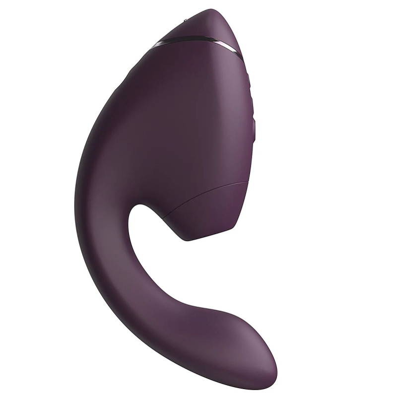 Двойной вакуумный клиторальный стимулятор с вибрацией и технологией 3D Pleasure Air – Womanizer Next Duo Dark Purple, 19,5 см