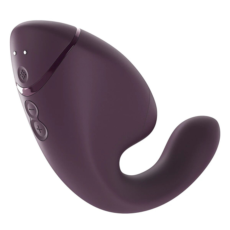 Двойной вакуумный клиторальный стимулятор с вибрацией и технологией 3D Pleasure Air – Womanizer Next Duo Dark Purple, 19,5 см
