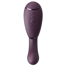 Двойной вакуумный клиторальный стимулятор с вибрацией и технологией 3D Pleasure Air – Womanizer Next Duo Dark Purple, 19,5 см