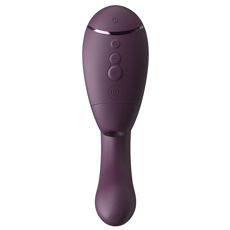 Двойной вакуумный клиторальный стимулятор с вибрацией и технологией 3D Pleasure Air – Womanizer Next Duo Dark Purple, 19,5 см