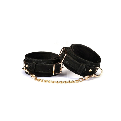 Наручники с съемной соединительной цепочкой – Liebe Seele Boudoir Amor Ankle Cuffs, черного цвета
