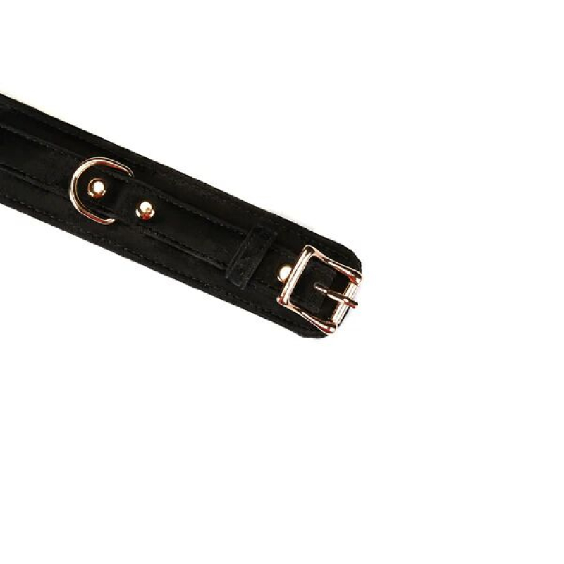 Наручники с съемной соединительной цепочкой – Liebe Seele Boudoir Amor Ankle Cuffs, черного цвета