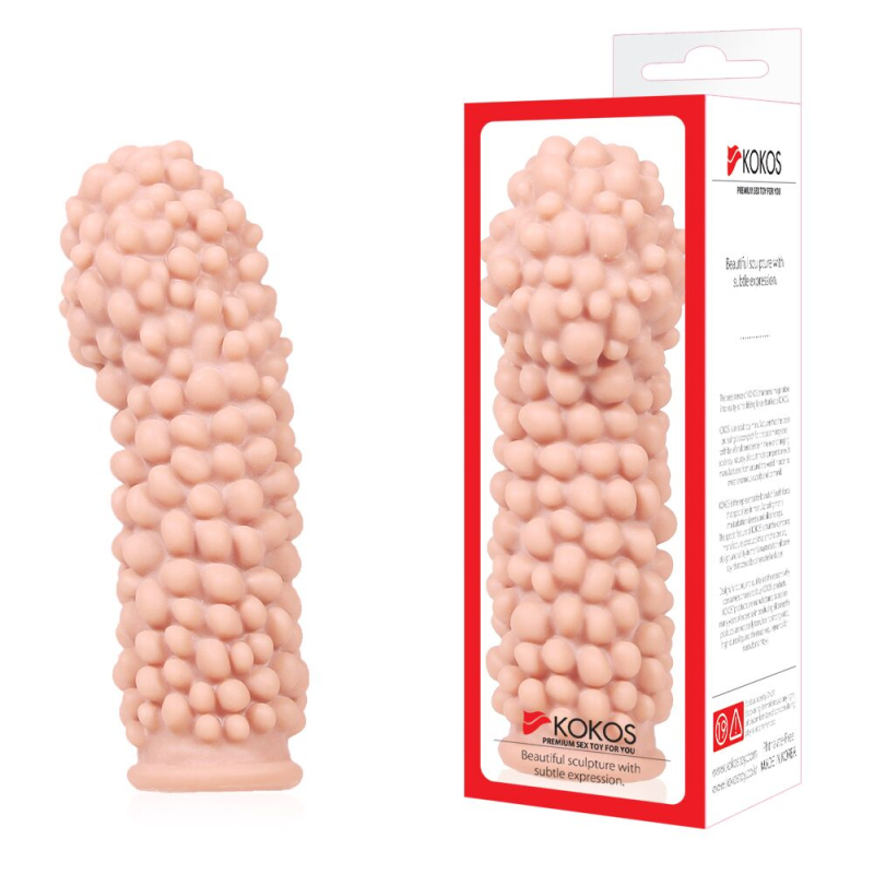 Потовщувальна насадка на член зі стимулювальним рельєфом – Kokos Extreme Sleeve ES.08, розмір M